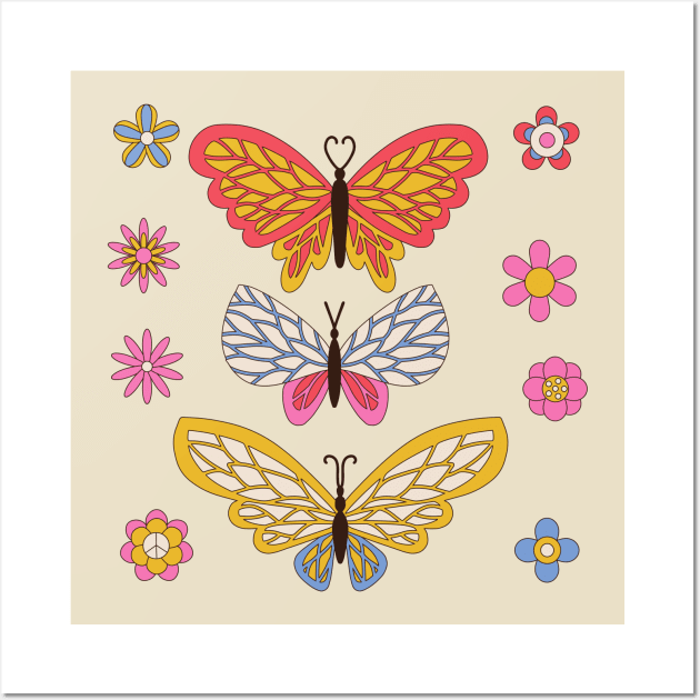 funky butterflies Wall Art by redsunflower